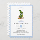 Topiary Bunny Osterfest Brunch und Eierjagd Einladung (Vorne/Hinten)