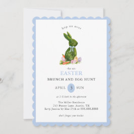 Topiary Bunny Osterfest Brunch und Eierjagd Einladung