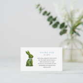 Topiary Bunny Rabbit Boy Baby shower book request Begleitkarte (Stehend Vorderseite)