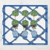 Topiary Chinoiserie Ginger Jar Napkins Schaumweinetikett (Einzelnes Label)