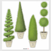 Topiary Collection Benutzerdefiniert Mit Monogramm Aufkleber (Blatt)