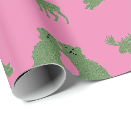 Topiary Deer Rabbit Wrapping P Geschenkpapier (Rolleneckpunkt)