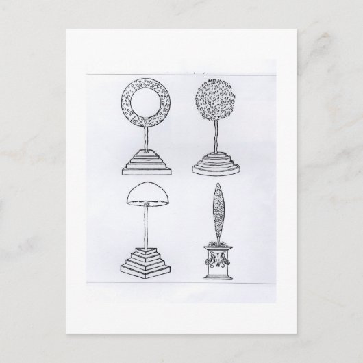 Topiary designs von "Hypnerotomachia Poliphili", Postkarte (Vorderseite)