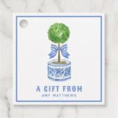 Topiary Garden | Chinoiserie Personalisiert Geschenkanhänger (Vorderseite)