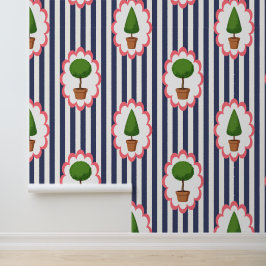 Topiary-Garten-Navy-Cabana-Streifen-Peel-&-Stick  Tapete