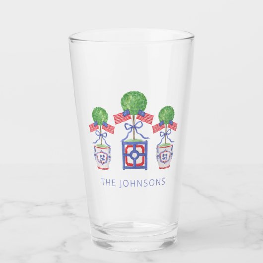 Topiary-Geschenk für Wasserfarben - Patriotische A Glas (Vorderseite)