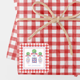 Topiary-Geschenk für Wasserfarben - Patriotische A Quadratischer Aufkleber