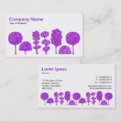 Topiary - Lila auf Weiß Visitenkarte (Vorne/Hinten)