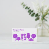 Topiary - Lila auf Weiß Visitenkarte (Stehend Vorderseite)