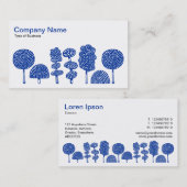 Topiary - Navy Blue on White Visitenkarte (Vorne/Hinten)