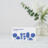 Topiary - Navy Blue on White Visitenkarte (Stehend Vorderseite)