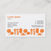 Topiary - Orange auf Weiß Visitenkarte (Rückseite)