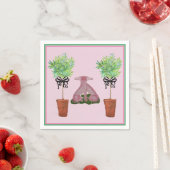 Topiary Pink Staffordshire Dog Paper Handtücher Serviette (Beispiel)