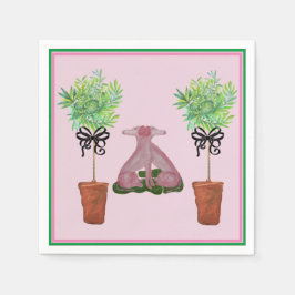 Topiary Pink Staffordshire Dog Paper Handtücher Serviette