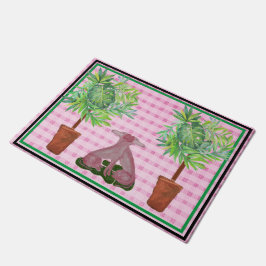 Topiary Pink Staffordshire Hunde Matte Doormat Tep