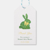 Topiary Rabbit Yellow Green Spring Baby Dusche Geschenkanhänger (Vorderseite)