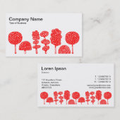 Topiary - Red on White Visitenkarte (Vorne/Hinten)