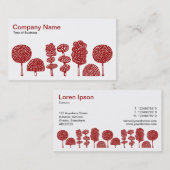 Topiary - Ruby Red on White Visitenkarte (Vorne/Hinten)