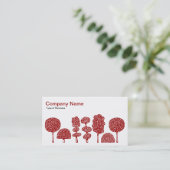 Topiary - Ruby Red on White Visitenkarte (Stehend Vorderseite)