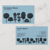 Topiary - Schwarz auf blassblau Visitenkarte (Vorne/Hinten)