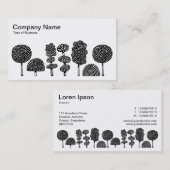 Topiary - Schwarz auf Weiß Visitenkarte (Vorne/Hinten)