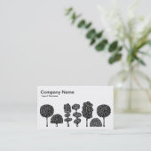 Topiary - Schwarz auf Weiß Visitenkarte (Stehend Vorderseite)