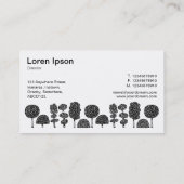 Topiary - Schwarz auf Weiß Visitenkarte (Rückseite)