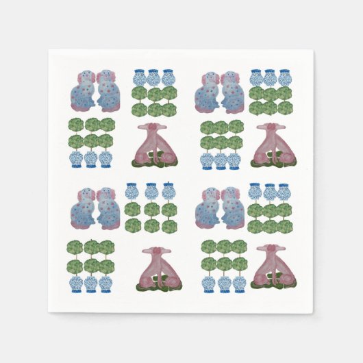 Topiary Staffordshire Dogs Ginger Jar Serviette (Vorderseite)