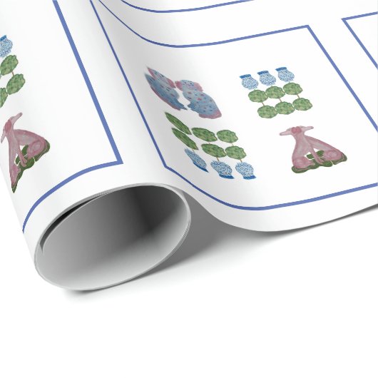 Topiary Staffordshire Hund Ginger Jar Geschenkpapier (Rolleneckpunkt)