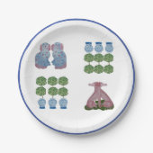 Topiary Staffordshire Hund Ginger Jar Pappteller (Vorderseite)