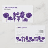 Topiary - Tief Lila auf Weiß Visitenkarte (Vorne/Hinten)