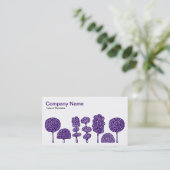 Topiary - Tief Lila auf Weiß Visitenkarte (Stehend Vorderseite)