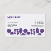 Topiary - Tief Lila auf Weiß Visitenkarte (Rückseite)