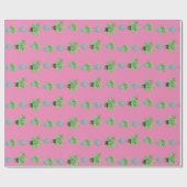 Topiary Topiaries Blue and White Ginger Jag Geschenkpapier (Flach)