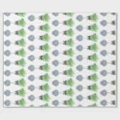 Topiary Topiaries Blue and White Ginger Jag Geschenkpapier (Flach)