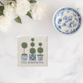 Topiary Tree Chinoiserie Trio Steinuntersetzer