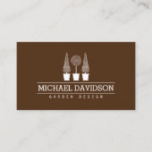Topiary Trio Gardener Landscaping Brown Visitenkarte (Vorderseite)