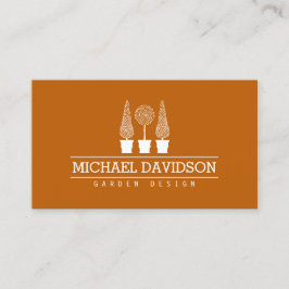 Topiary Trio Gardener Landscaping Dark Orange Visitenkarte