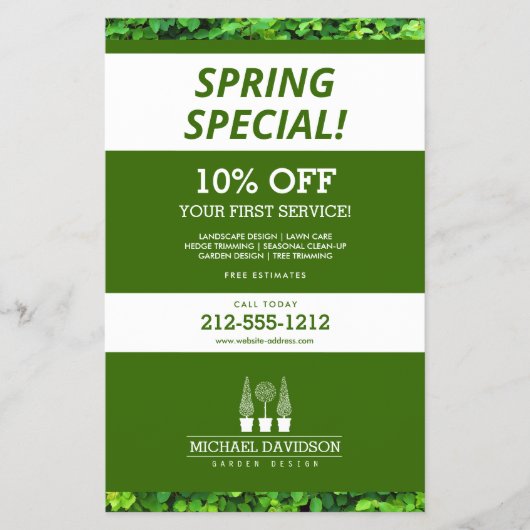 Topiary Trio Gardener Landscaping Green/White Flyer (Vorne)
