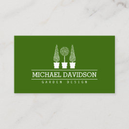 Topiary Trio Gardener Landscaping Green/White II Visitenkarte
