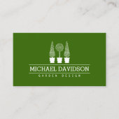 Topiary Trio Gardener Landscaping Green/White Visitenkarte (Vorderseite)