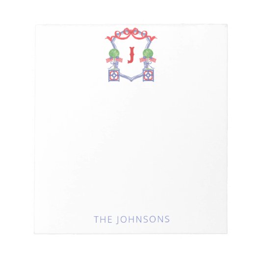 Topiary Wappen Notizblock (Vorderseite)