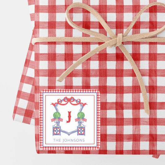 Topiary Wappen Quadratischer Aufkleber