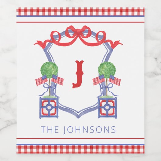 Topiary Wappen Weinetikett (Einzelnes Label)