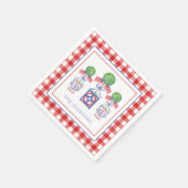 Topiary Watercolor Patriotic American Flag Serviette (Ecke)