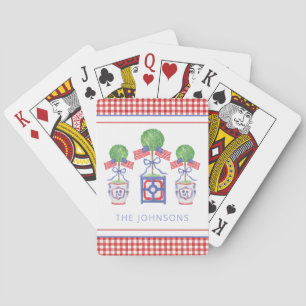 Topiary Watercolor Patriotic American Flag Spielkarten