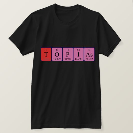 Topias Shirt für periodische Tabellennamen (Design vorne)