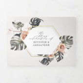 Topical Chic Beach Wedding Tri-Fold Dreifach Gefaltete Einladung (Cover)