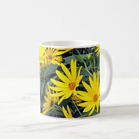 Topinambur-Blüten Kaffeetasse (VorderseiteRechts)