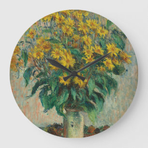 Topinamburblüten - Claude Monet Große Wanduhr